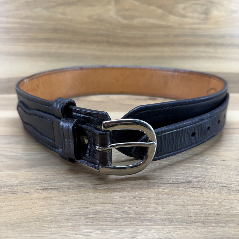 DON‎ HUME Duty Belt 28 30 Black Leather 2.25 in Oklahoma USA Made